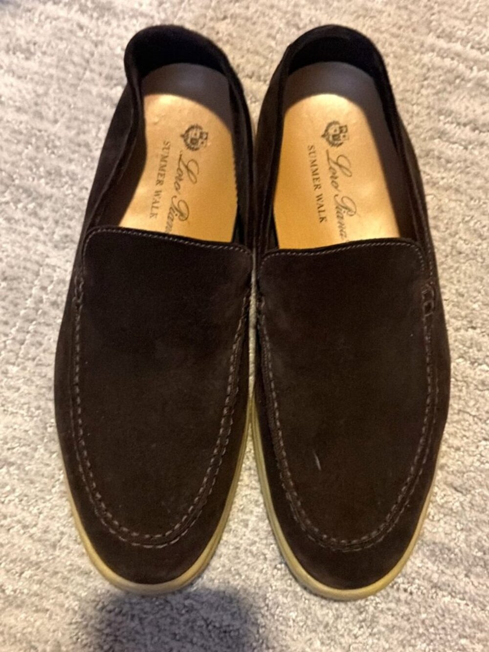 Loro Piana Summer Walk Dark Brown Suede Loafers EU 41 / Approx US 8